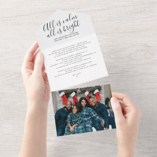 Christmas All Is Calm Personalised Holiday Card