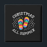 Christmas All Summer Santa Beach Flip Flops Summer Magnet<br><div class="desc">Christmas All Summer Santa Beach Flip Flops Summer Vacation</div>