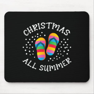 Christmas All Summer Santa Beach Flip Flops Summer Mouse Pad