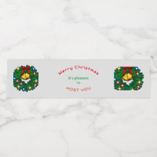 Christmas all ways lead home xmas tree wreath water bottle label