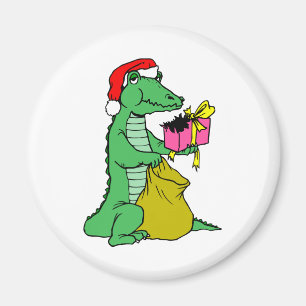 Christmas Alligator Magnet