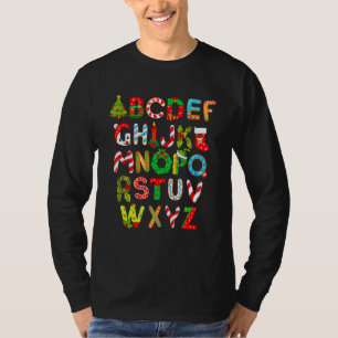 Christmas Alphabet ABCs Elemeno For Teacher Stude T-Shirt