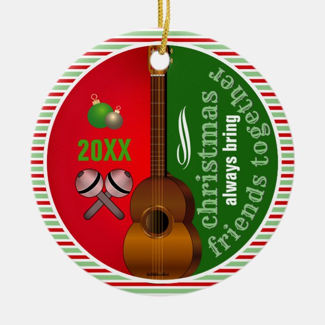 Christmas Always Bring Friends Together Ceramic Tree Decoration (Front)
