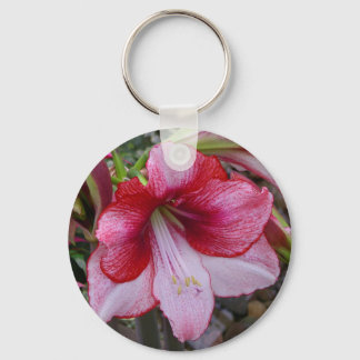 Christmas Amaryllis Red Holiday Floral Key Ring