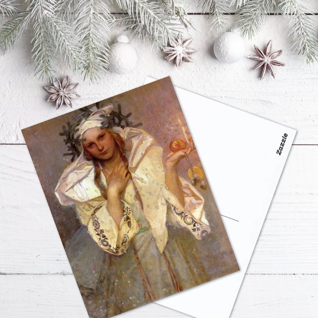 Christmas America Alphonse Mucha Postcard (Creator Uploaded)