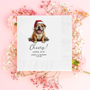Christmas American Bulldog Personalised Cheers Napkin