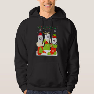 Christmas American Eskimo Sock Xmas Reindeer Santa Hoodie