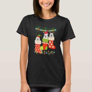 Christmas American Eskimo Sock Xmas Reindeer Santa T-Shirt