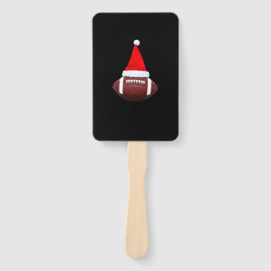 Christmas American Football Ball Santa Hat (2) Hand Fan
