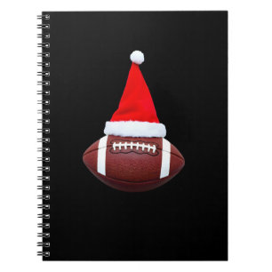 Christmas American Football Ball Santa Hat (2) Notebook