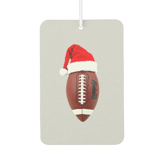 Christmas American Football Ball Santa Hat (3) Car Air Freshener (Front)
