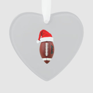 Christmas American Football Ball Santa Hat (3) Ornament