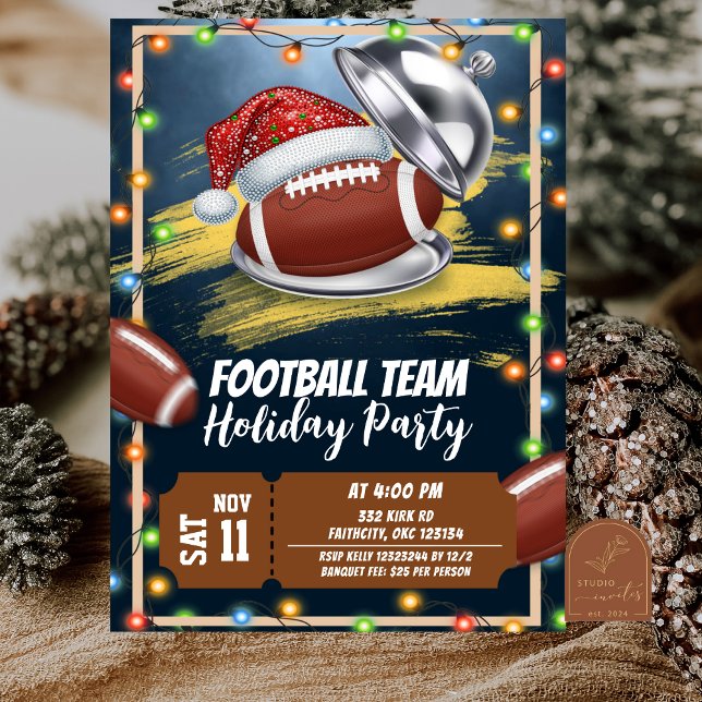 Christmas American Football Holiday Party Invitation (Creator Uploaded)