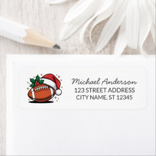 Christmas American Football Santa Return Address  