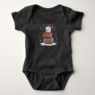 Christmas American Football Snowman Xmas Sport Baby Bodysuit