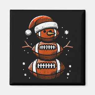 Christmas American Football Snowman Xmas Sport Boy Magnet
