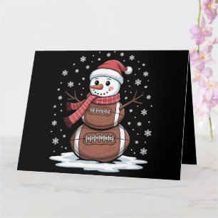 Christmas American Football Snowman Xmas Sport Card