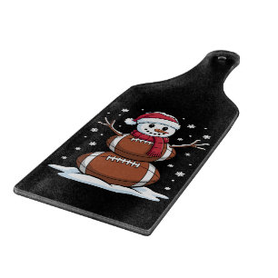 Christmas American Football Snowman Xmas Sport Cutting Board