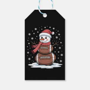 Christmas American Football Snowman Xmas Sport Gift Tags