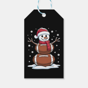 Christmas American Football Snowman Xmas Sport Gift Tags
