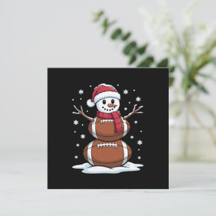 Christmas American Football Snowman Xmas Sport Holiday Card