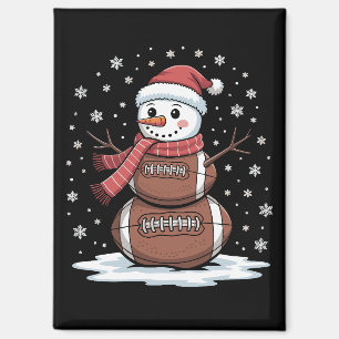 Christmas American Football Snowman Xmas Sport Magnet