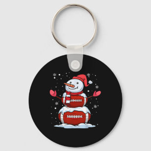 Christmas American Football Snowman Xmas Sport Men Key Ring