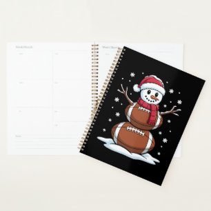 Christmas American Football Snowman Xmas Sport  Planner