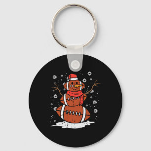 Christmas American Footbyll Snowman Xmas Sport Men Key Ring
