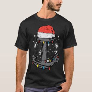 Christmas Anchor Santa Xmas Boat Sailing Captain M T-Shirt