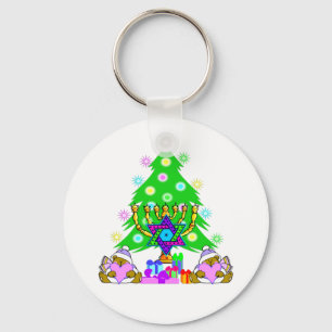 Christmas and Chanukah Holiday Keychain