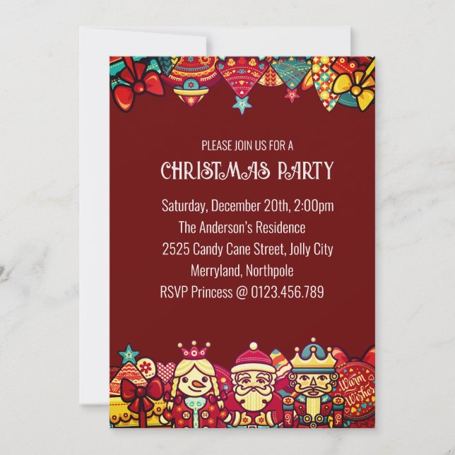 Christmas and Get-Together Party  Invitation (Front)