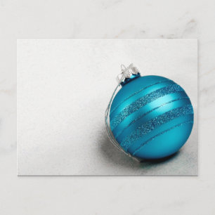 Christmas and Hanukkah Blue Holiday Ornament Postcard