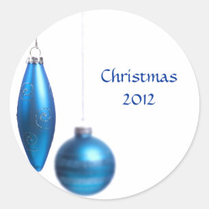 Christmas and Hanukkah Holiday Ornaments Classic Round Sticker