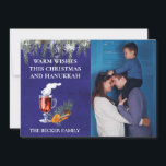 Christmas and Hanukkah Photo Template Warm Wishes<br><div class="desc">This design may be personalised in the area provided by changing the photo and/or text. Or it can be customised by clicking Personalise this Template and then choosing the click to customise further option and delete or change the colour of the background, add text, change the text colour or style,...</div>