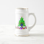 Christmas and Hanukkah Together Beer Stein<br><div class="desc">Christmas and Hanukkah on gifts for interfaith families that celebrate the joy of Christmas and beauty of Chanukah.  Featuring Xmas tree and menorah with jewish star of david surrounded by holiday presents on greeting cards,  postage,  gift ideas and apparel for the family.</div>
