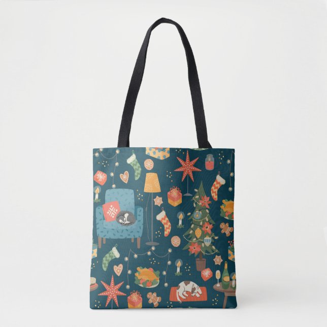 Christmas and Happy New Year seamless pattern. Swe Tote Bag (Front)
