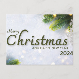 christmas and New year 2024 holiday postcard