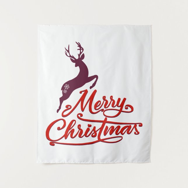Christmas And New Year Graphic Design, Wild Animal Tapestry (Front)