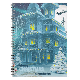 Christmas and New Year greeting card with the imag Notebook
