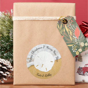 Christmas and New Year Sand Dollar Envelope Seal