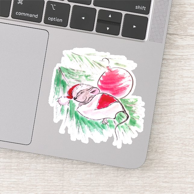 Christmas and New Year sleeping little mouse (Detail)