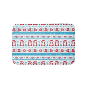Christmas and Winter knitted pattern Bath Mat