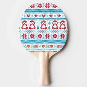 Christmas and Winter knitted pattern Ping Pong Paddle