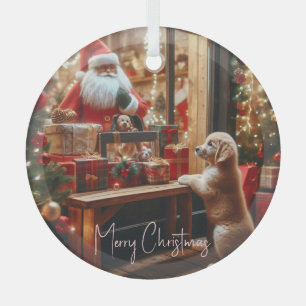 Christmas and Wishes Glass Tree Decoration