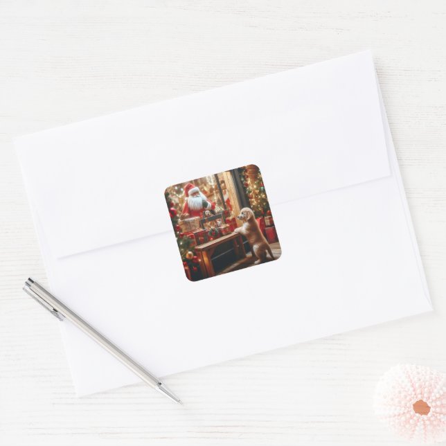 Christmas and Wishes Square Sticker (Envelope)