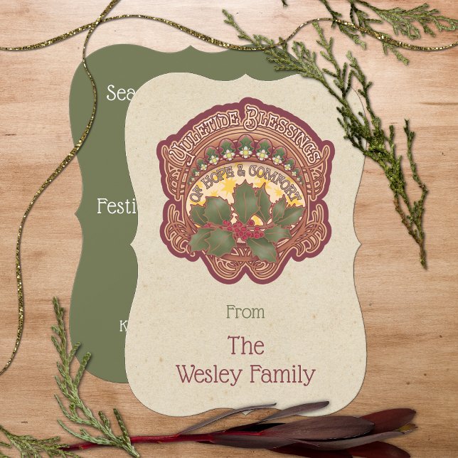 Christmas and Yule Blessings Holiday Flat Card (Christmas and Yule Blessings Holiday Flat Card)