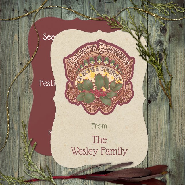 Christmas and Yule Blessings Holiday Flat Card (Christmas and Yule Blessings Holiday Flat Card)