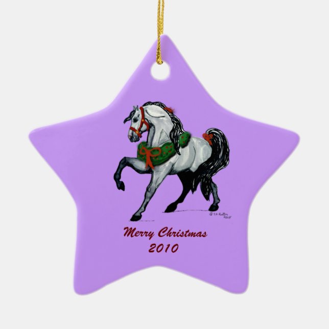 Christmas Andalusian Horse Ornament (Front)
