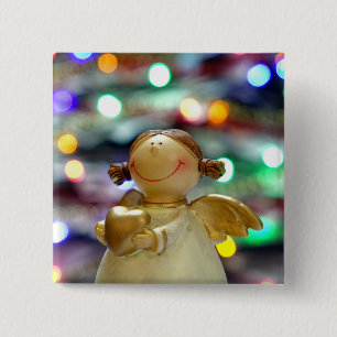 Christmas Angel 15 Cm Square Badge